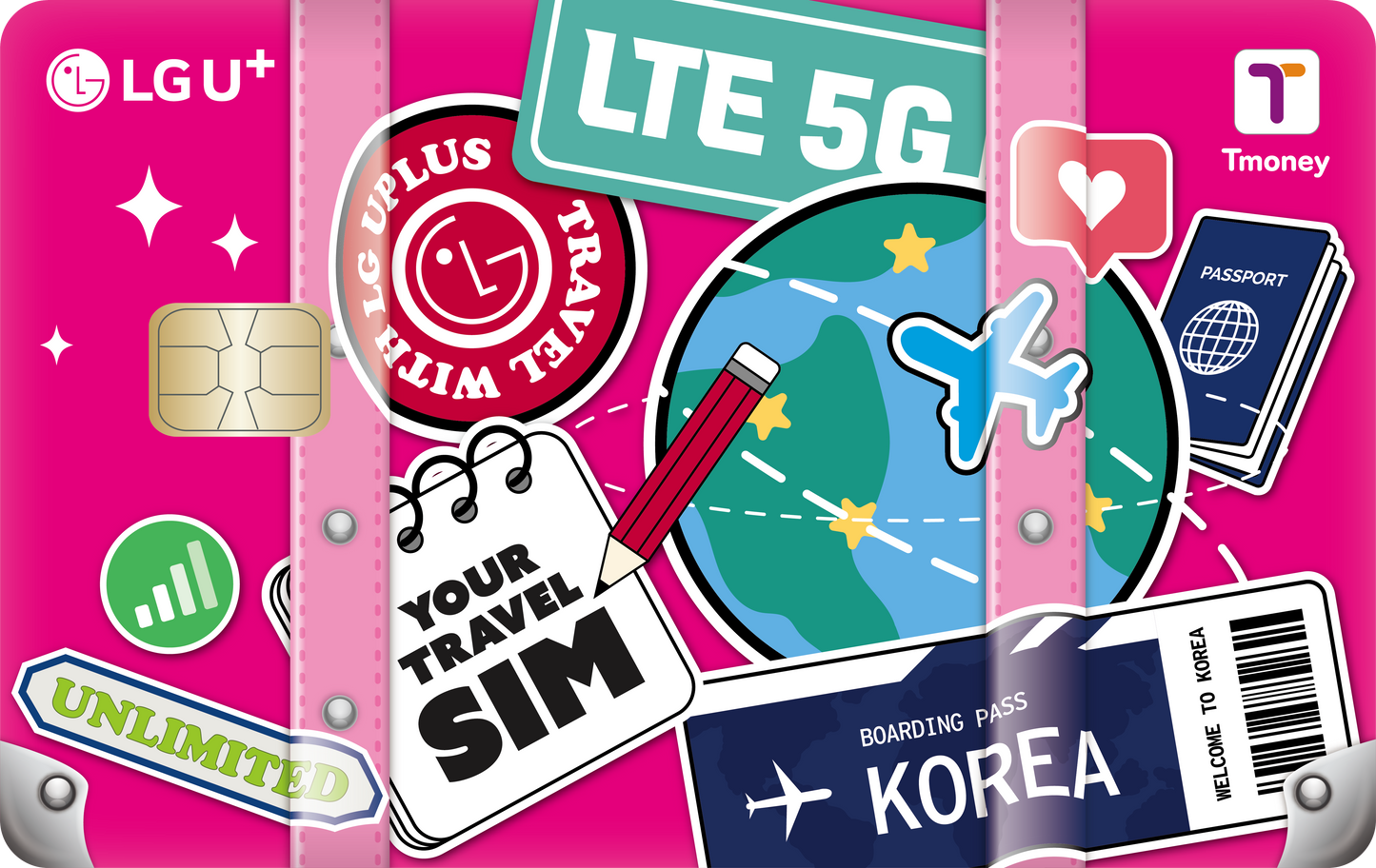[South Korea] LG U+ Combo Unlimited 4G/5G SIM/eSIM + T-money Transportation Card